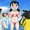 しずかちゃんが海で水着でダブルピースしている所を撮影される健全絵