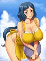 リン子さん、海の家のお手伝い。