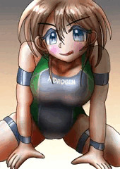 またがり競泳水着さん