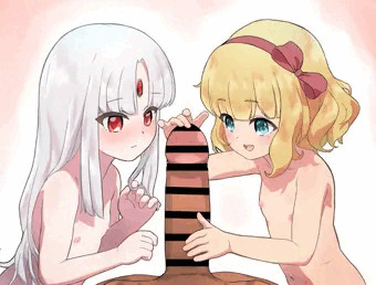 聖女と幼女のダブルフェラ