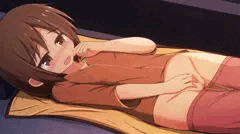 岩盤浴で気持ちよくなってるロリ
