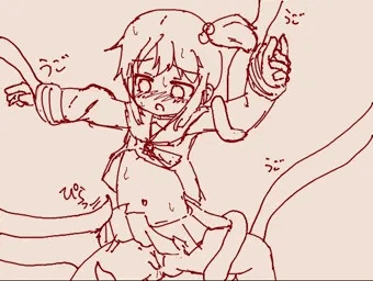 触手でイカされる奈々ちゃん