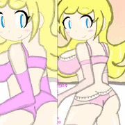 過去絵リメイク！　ピンクとブルーのナース姉妹の下着姿🩷