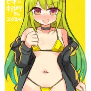 金色ビキニのキミドリさんとラブラブえっちシチュ