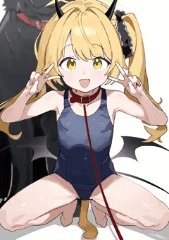 イブキちゃんにスク水着せて犬の隣に座らせるやつ🐶