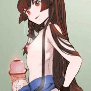 黒髪ロングふた