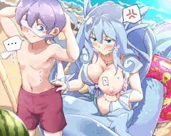 今日は沖まで一緒に泳ごうって言ったのに