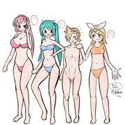 人体の練習絵と水着忘れレン君(2)