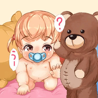 ぬいぐるみと遊ぶ赤ちゃん