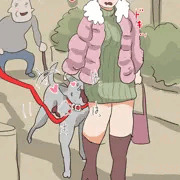 まだ明るい道端で