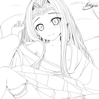 巳年はアナちゃんと一緒に　線画