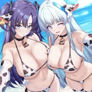 水着姿のユウカとノア