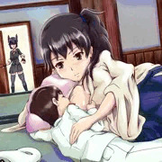 こども提督に添い寝授乳する加賀と天龍