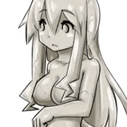 はだけた女性の石化