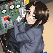 レトロ電車運転ゲームを前にやる気満々の鉄JK