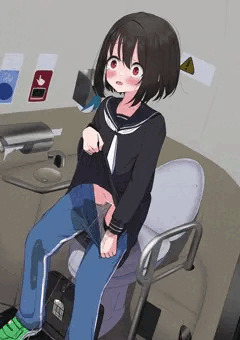 【skeb】電車のトイレで決壊する女の子