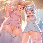 【差分3枚】 診察のお時間で～すっ、、、🦊🐺💖