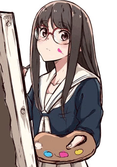 筆で弄られる美術部員ちゃん