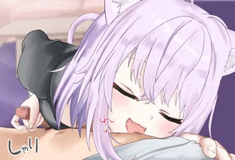 乳首舐め手コキおかゆん