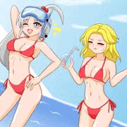 水着の神綺＆夢子 脱差分