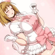 えへへ　ピンクでふわふわで　おいしそうな衣装ですよね