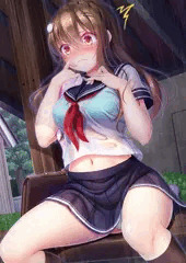 雨宿り　セーラー服