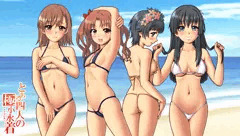 とある四人の極小水着（マイクロビキニ）