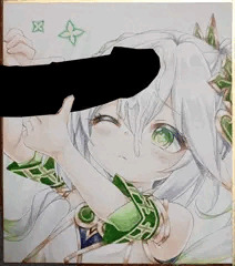 <色紙>　草元素手コキ攻撃強すぎてナヒーダちゃんに顔射 / 原神