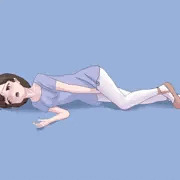 横たわるバレエ少女