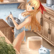 裸エプロンで作るお菓子