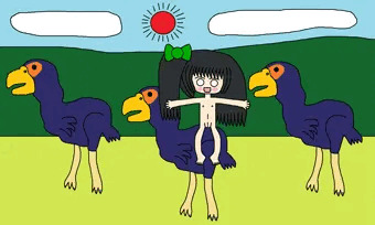 古代怪鳥に乗って
