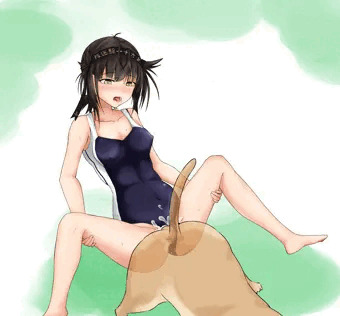 水着初月　獣姦