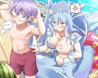 今日は沖まで一緒に泳ごうって言ったのに