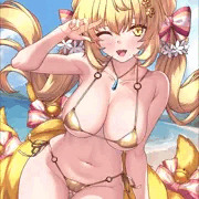 金リボンビキニ狐娘