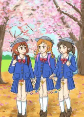 春の入学式：登校風景