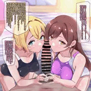 千鶴と麻美が顔と舌でｔんぽシコってくれるやつ【commission】