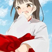 もらしちゃった巫女さん