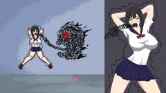 悪夢屋敷・無限牢獄　敵敗北エロシーン基本アニメーション11