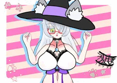 乳袋を強調するウィスパーウィッチさん