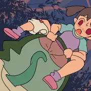 森の妖怪ラブジュースポッドと戯れる子ちゃん