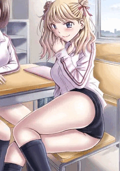 金色髪のあざとい系女子 (白ジャージ＋ブルマ)