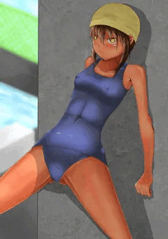 スク水の女の子に悪戯してみました。
