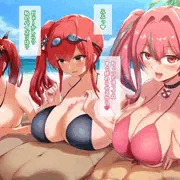 海だ！水着だ！ブレマートン・ザラ・ホノルルのパイズリ乱交祭！！