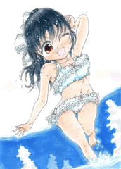 白水着の女の子