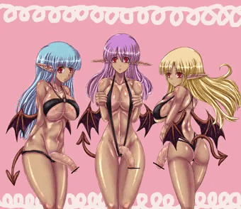褐色ふたなりサキュバス三姉妹