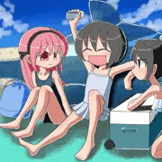 うちの子三人と海に行く