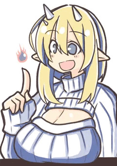ツノがチャームポイントでたてセタが似合う悪魔のお姉さん