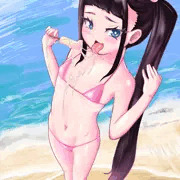 海でアイス