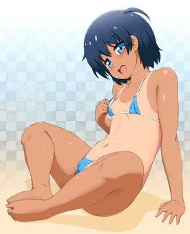 夏ロリ水着跡