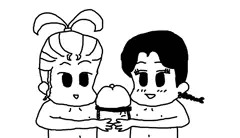 ライバル同士(チットちゃんとボラちゃん)